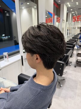 オーシャントーキョー 仙台(OCEAN TOKYO) フェザーショートニュアンスパーマセンターパートツーブロック