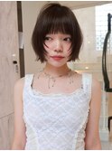 韓国ヘアーハッシュカットレイヤーカットグレージュブリーチ無し