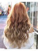 ベージュ×巻き髪long#エクステ#さいたま