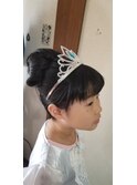 プリンセスの夜会巻き風おだんごスタイル