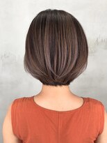バレイヤージュボブ_ココアブラウンフリンジウェーブ_ba297063