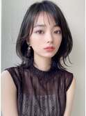 大人かわいいフェザーバング外ハネボブ黒髪30代40代吉祥寺