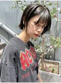 NUDE アッシュオリーブ10代20代30代40代前下がりボブ 外ハネボブ