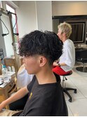 メンズカットメンズカラー波巻きパーマツイストスパイラルパーマ