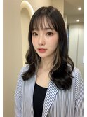 ベージュグレー黒髪レイヤーくびれヘア小顔10代20代30代40代