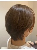 ミルクティベージュカラーミニボブ大人ショートボブショート