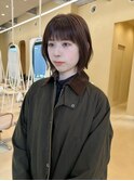 【snuw__hotaru】透明感カラーオリーブカラーボブ