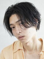 センターパートシャドウパーマ無造作毛流れフェザーパーマ韓国