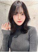 顔周り小顔レイヤーカット/ミディアム韓国ヘア/博多