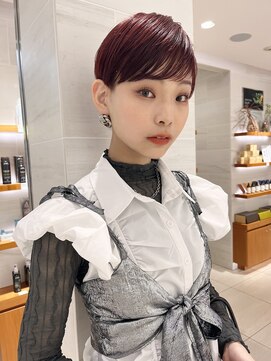 ピークアブー アヴェダ ギンザシックス(PEEK-A-BOO AVEDA GINZASIX) ベリーショートヘアボルドーヘアマッシュショートボブ