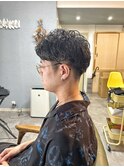 アップバング×ニュアンスパーマ