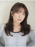◎韓国ヘアー顔周りレイヤーボブミディアムおくれ毛前髪万代新潟