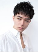 メンズスパイキーベリーショートツーブロックブルーブラック