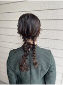 編みおろしツインヘアセット