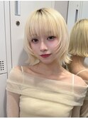 くびれヘア/顔周り/韓国/ボブ/レイヤーカット/前髪/カラー/池袋