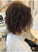 パーマ×ブラウンベージュ