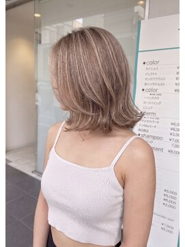 アッシュ 川崎店(Ash) グレージュ　ハイライト　ブリーチあり