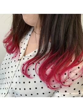 テクライズ 豊橋店(TECHRISE) ピンクレッド×すそカラー