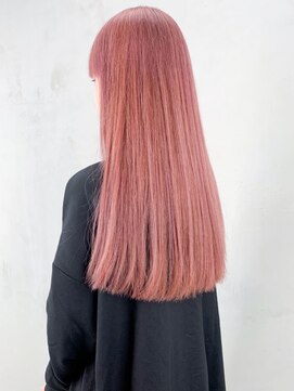 アルバム 銀座(ALBUM GINZA) ピンクロング_耳かけウェーブパーマフォギーベージュ_ba296681