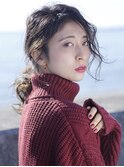 透け感オリーブカラールーズヘアセミウェットウェーブ[船橋]