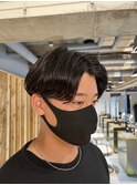 センターパートニュアンスパーマメンズマッシュパーマ札幌大通