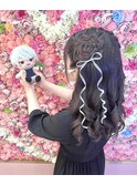 【ヘアセット】お花のハーフツインアレンジ♪