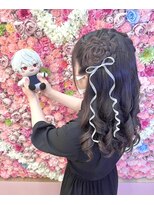 【ヘアセット】お花のハーフツインアレンジ♪