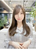 ☆グレージュ大人前髪バンク20代30代40代アッシュカラー