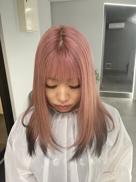 ナンバー 竪町(number+) 20代30代大人可愛いシアーピンク透明感艶ストレート