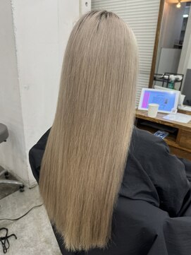 アジールヘア 北千住駅西口店(agir hair) ハイトーンホワイトベージュミルクティカラー 韓国スタイル