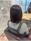 黒髪 ボブルフ ネビージュ 小顔 ワンレン 髪質改善 前髪