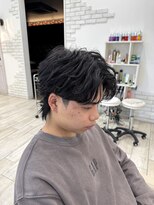 タブー 岐阜店(TABOO)&nbsp;フェザーパーマ　センターパートウルフ　毛流れニュアンスパーマ