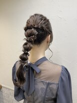 ポニーテール編みおろしアレンジ渋谷ヘアセットmomoko