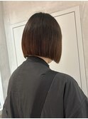【YOKE】切りっぱなしボブ髪質改善パーマ落とし顎下ボブ20代