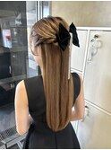 綺麗めハーフアップ/タイトアレンジ/パーティーヘア/ヘアセット