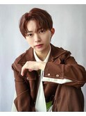 韓国ヘアカルマパーマコンマバングセンターパート黒髪ウルフ