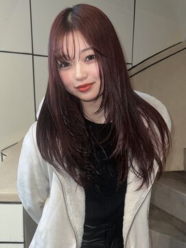 ワインレッド/ブリーチ/髪質改善トリートメント