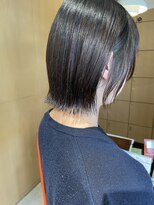 オーガニック ライフ 若葉 鶴ヶ島(organic+life) 大人可愛い小顔ジャギーボブ似合わせオリーブベージュボブ