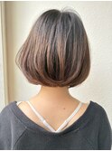ふんわりショートボブ/オリーブグレー/小顔/透明感カラーp大宮