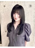 シャギーレイヤー×髪質改善カラー