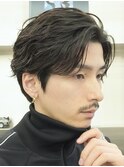 フェザーパーマセンターパートウルフカットシャドウパーマ