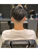 かき上げフェードワイルドツーブロックサイドパートショート