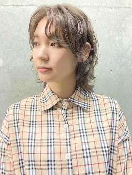 カサネ(casane) 【CASANE下北沢】ミディアムウルフ×グレージュ