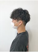 メンズショート マッシュ センターパート メンズパーマ