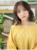 バレイヤージュくせ毛風小顔なみなみウェーブ