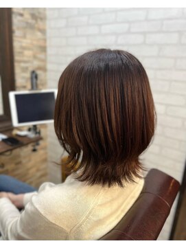 ハサミバイアトリエナガノ 千葉(8sami by atelier nagano) デザインカラー／レイヤーカット/ウエットヘア/オリーブベージュ