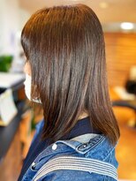 アークスヘアー&nbsp;オレンジべージュ大人可愛い髪質改善カラー艶感ストレート透明感