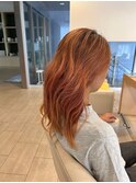 サラツヤロングベージュカラーブリーチしない透明感カラー