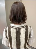 イエベマロンベージュレイヤーカットブラウンカラーミディアムre