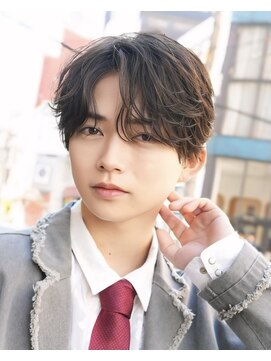 オーシャントーキョーウエスト 心斎橋 (OCEAN TOKYO WEST) シースルーセンターパートツーブロックラウンドマッシュウルフ